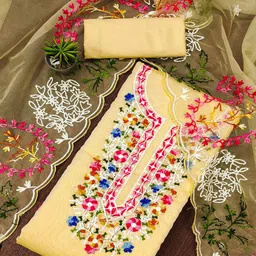 Peachmode Floral Embroidered Unstitched Dress Material-image-65