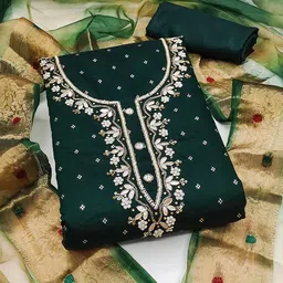 KALINI Ethnic Motifs Woven Design Zari Unstitched Dress Material-image-57