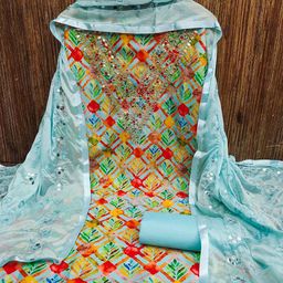 KALINI Printed Cotton Unstitched Dress Material-image-48