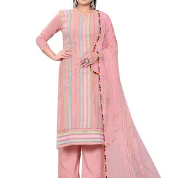 MANVAA Pink Embroidered Gotta Patti Chanderi Cotton Unstitched Dress Material-picture-15