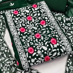 KALINI Ethnic Motifs Embroidered Thread Work Detailed Unstitched Dress Material-image-64