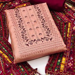 MANVAA Floral Embroidered Unstitched Dress Material-image-15