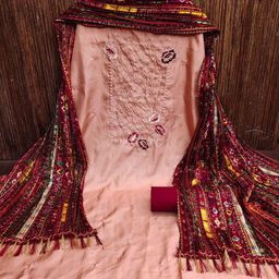 KALINI Floral Embroidered Sequinned Unstitched Dress Material-image-91