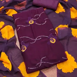 KALINI Ethnic Motifs Embroidered Sequinned Unstitched Dress Material-image-42