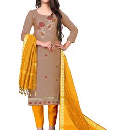 MANVAA Floral Embroidered Sequinned Unstitched Dress Material-image-21