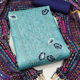 KALINI Floral Embroidered Sequined Unstitched Dress Material-image-79