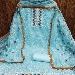 Panzora Ethnic Motifs Embroidered Unstitched Dress Material-image-70