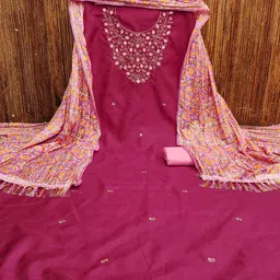 LeeliPeeri Designer Floral Embroidered Unstitched Dress Material-picture-33