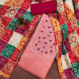 LeeliPeeri Designer Embroidered Unstitched Dress Material-image-14