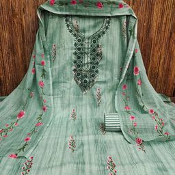 LeeliPeeri Designer Floral Embroidered Unstitched Dress Material-image-26