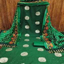 KALINI Ethnic Motifs Woven Design Sequined Unstitched Dress Material-picture-4
