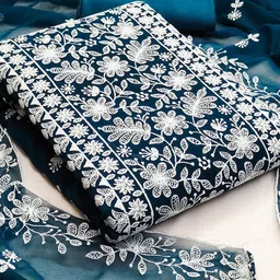 LeeliPeeri Designer Embroidered Unstitched Dress Material-image-83