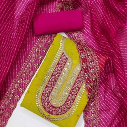 Panzora Embroidered Unstitched Dress Material-image-34