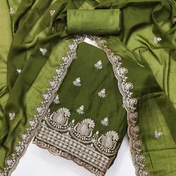 KALINI Paisley Embroidered Sequinned Georgette Unstitched Dress Material-image-70