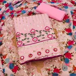 KALINI Embroidered Sequinned Unstitched Dress Material-image-37