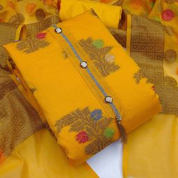MANVAA Ethnic Motif Woven Design Unstitched Dress Material-image-95