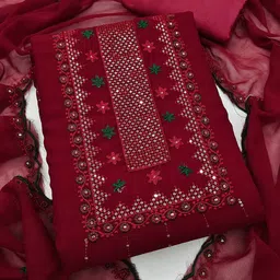 LeeliPeeri Designer Embroidered Unstitched Dress Material-image-98