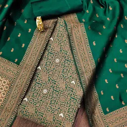 Ishin Ethnic Motifs Woven Design Unstitched Dress Material-image-83