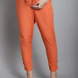 Moms Maternity Women Relaxed Straight Leg Mid Rise Cotton Maternity Trousers-picture-42