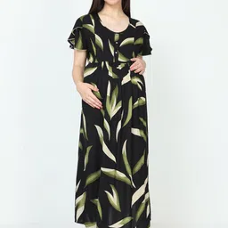 9shines Label Printed Maternity A-line Maxi Dress-image-25