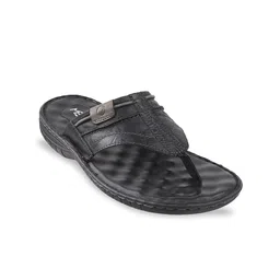 Metro Men Black Leather Comfort Sandals-image-48