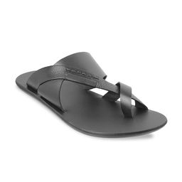Metro Men Black Leather Comfort Sandals-image-19