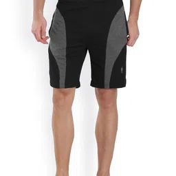 Jockey Men Black & Charcoal Grey Colorblocked Lounge Shorts-image-97