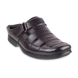 Mochi Men Brown Leather Shoe-Style Sandals-image-103