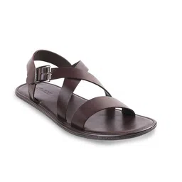 Mochi Men Brown Solid Comfort Sandals-image-5