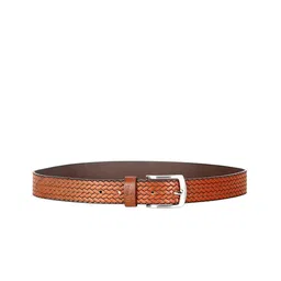THE CLOWNFISH Men Brown Braided Leather Belt-image-22