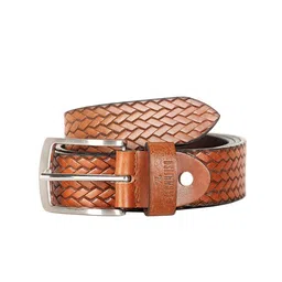 THE CLOWNFISH Men Brown Textured Genuine Leather Belt-image-41