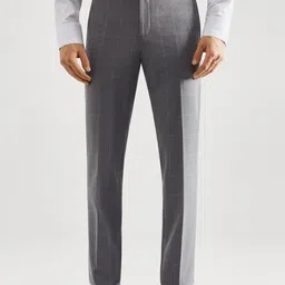 MANGO MAN Checked Slim Fit Trousers-image-60