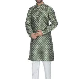 Anouk Green Ethnic Motifs Printed Straight Cotton Kurta-image-79