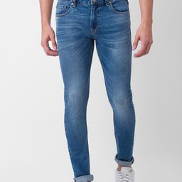 SPYKAR Men Blue Skinny Fit Low-Rise Heavy Fade Jeans-image-18