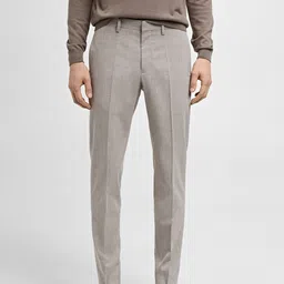 MANGO MAN Checked Super Slim-fit Trousers-image-49
