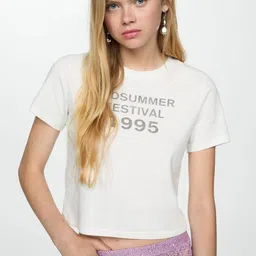 MANGO Typography Printed T-shirt-image-45