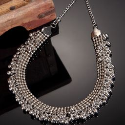 Arrabi Silver-Plated Oxidised Necklace-image-10