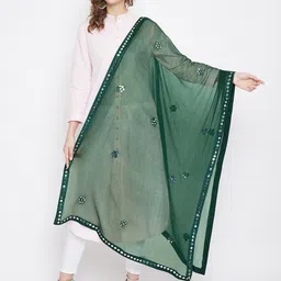 Clora Creation Embroidered Chiffon Dupatta-34