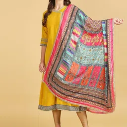 Dupatta Bazaar Ethnic Motifs Printed Mirror Work Dupatta-15