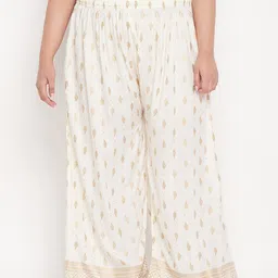 CLORA CREATION PLUS Women Ethnic Motifs Printed Wide Leg Palazzos-35