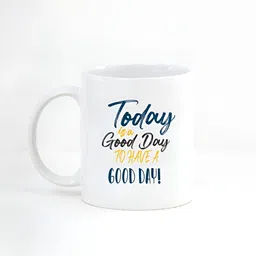 CLAY CRAFT White & Black Text or Slogans Printed Ceramic Glossy Mug 350 ml-image-68