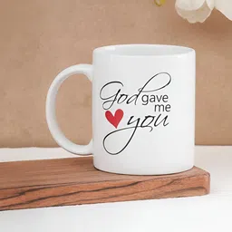 CLAY CRAFT White & Black Text or Slogans Printed Ceramic Glossy Mug 350 ml-image-42