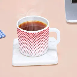 Larah by BOROSIL White & Red 12 Pcs Geometric Printed Opalware Glossy Mugs - 180 ML Each-17