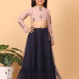 Ethnovog Girls Embellished Sequinned Ready to Wear Lehenga & Blouse With Dupatta-16