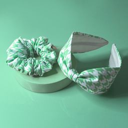 HAIR DRAMA COMPANY Women Green & White Set of 2 Hair Accessory Set-image-69
