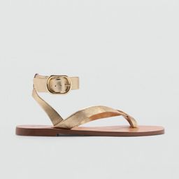 MANGO Women Mid-Top Ankle Loop Open Toe Flats-image-27