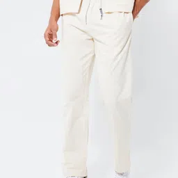 boohooMAN Pure Cotton Straight Fit High-Rise Trousers-image-68