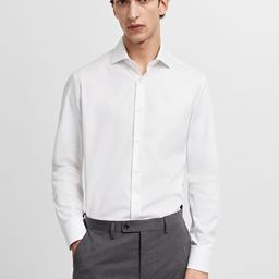 MANGO MAN Slim Fit Pure Cotton Formal Shirt-image-18