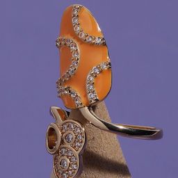 SOHI Gold-Plated Stone-Studded Nail Ring-92