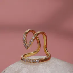 SOHI Gold-Plated & Stone-Studded  Finger Ring-11